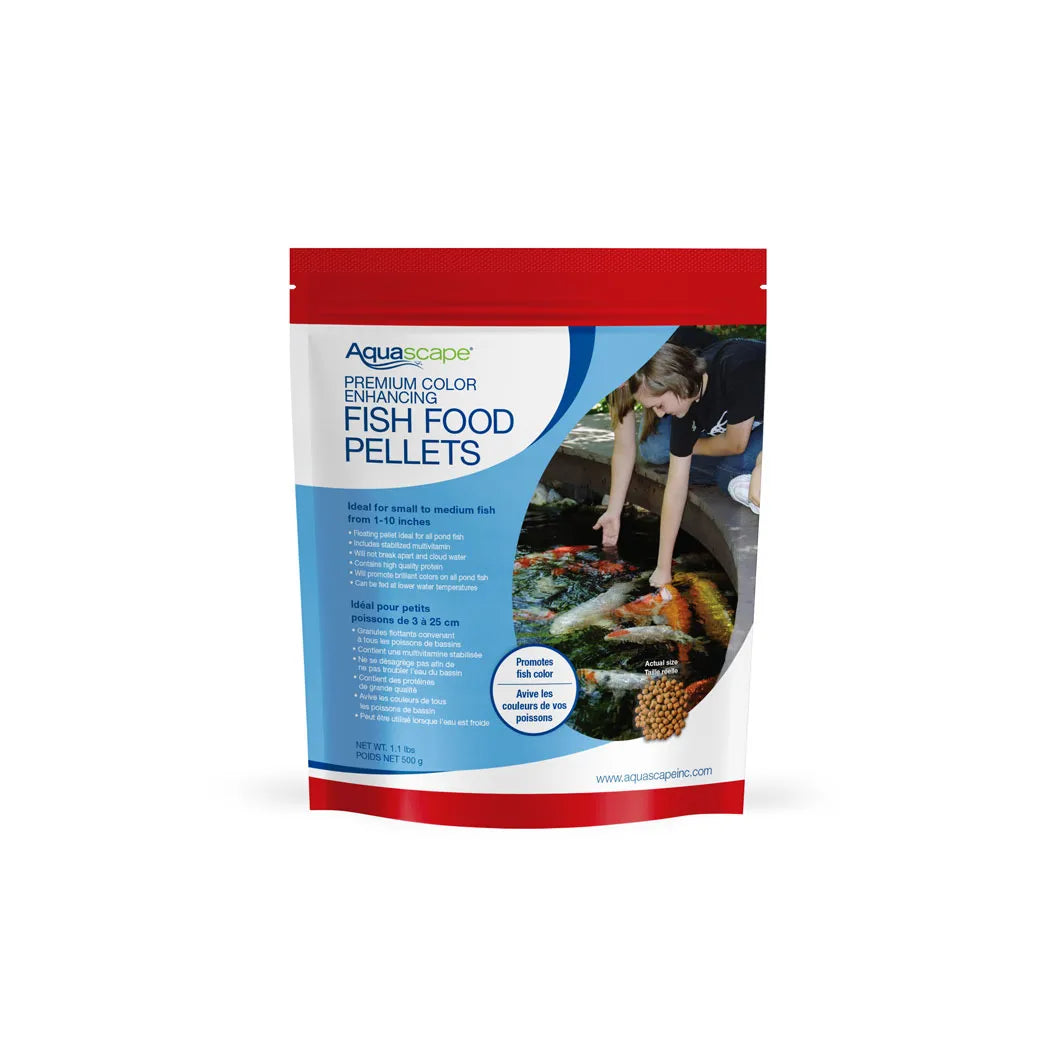 Premium Color Enhancing Fish Food Pellets- Small Pellets 1.1LB/500G